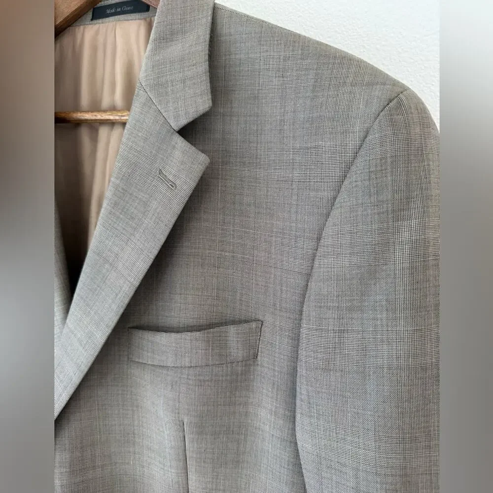 Lauren Ralph Lauren 100% Wool Blazer Brown With Blue Accent Size 42R